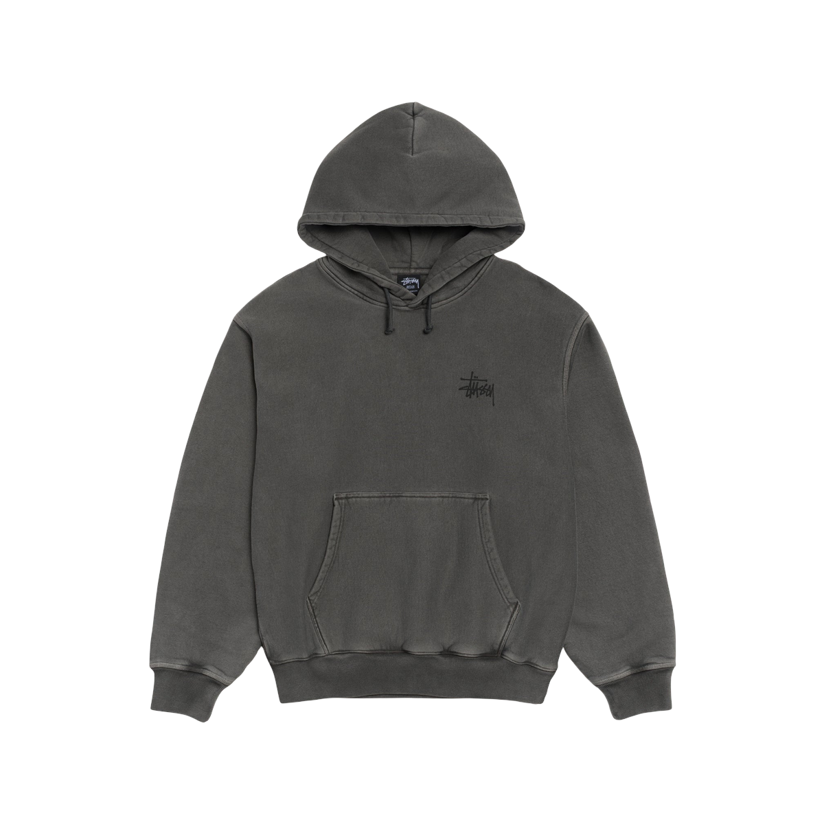 Sort Stussy Basic Hoodie Pigment Dyed Black - Stussy Sneakers