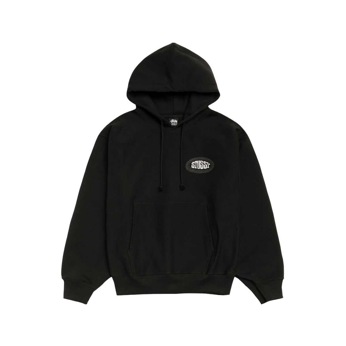 Sort Stussy Tile Oval Hoodie Black - Stussy Sneakers