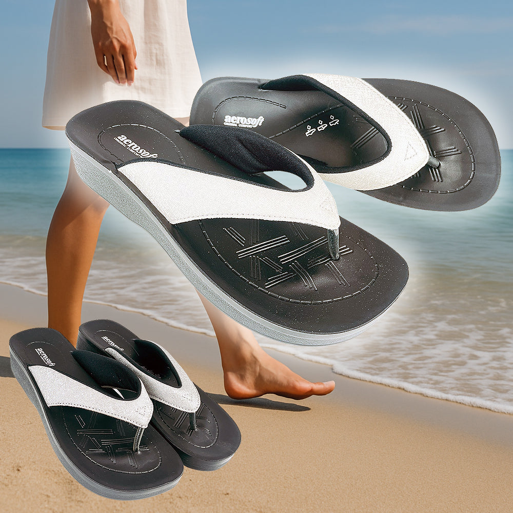 Hvid Sandaler Aerosoft Model 3801 & Sølv Sølv - Satana.dk Sandaler