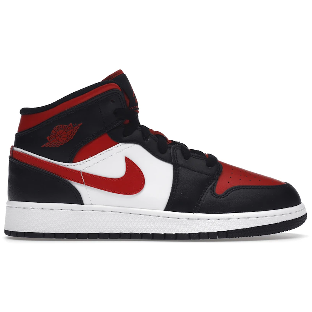 Sort Air Jordan Mid Black Fire Red - Air Sneakers  - 0196149401973