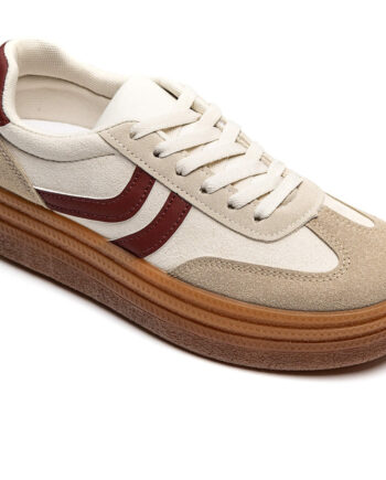 Agnes Dame Sneakers 8999 Wine - Shoes Sneakers  - 5715406797656