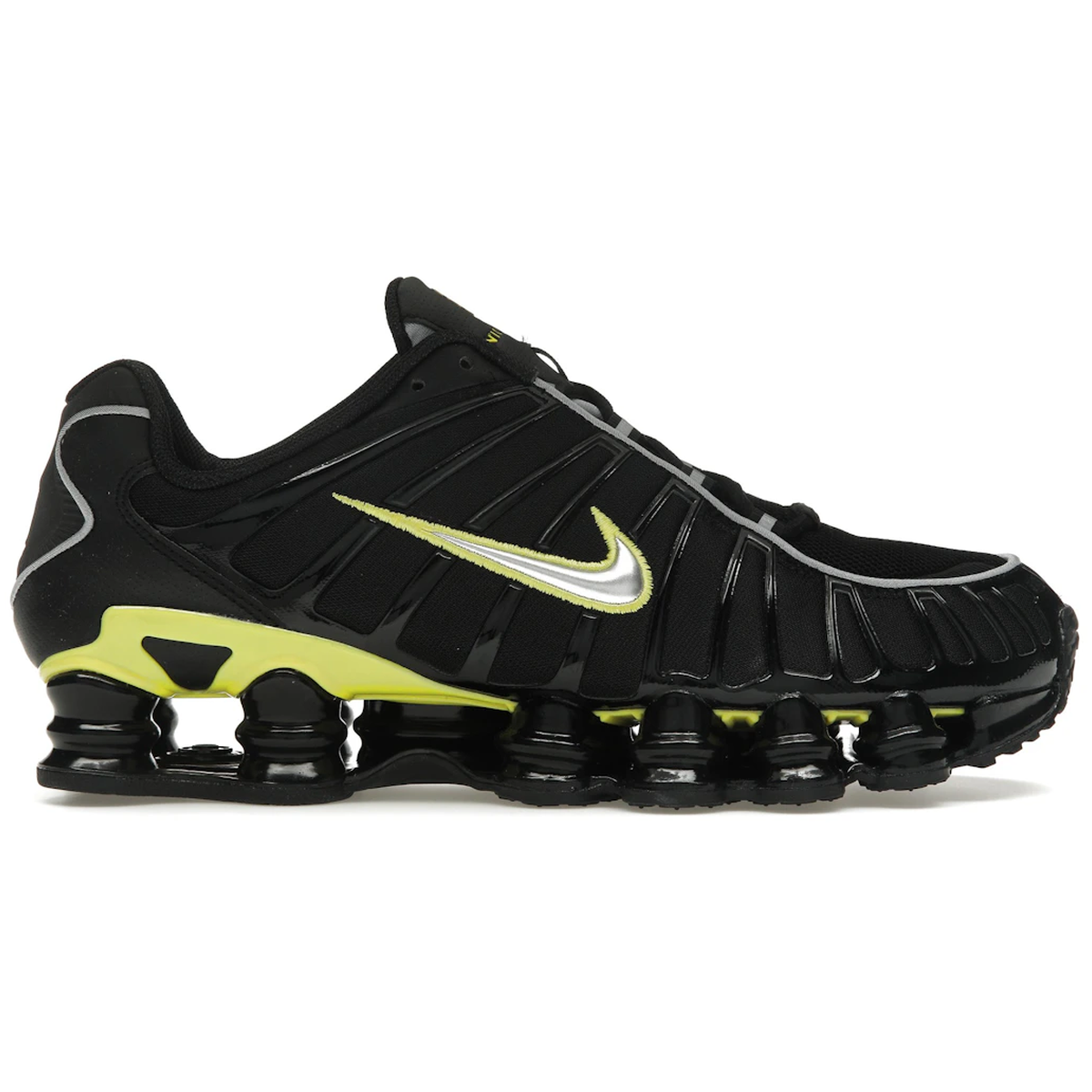Sort Nike Shox Black Dynamic Yellow Metallic Silver - Nike Sneakers  - 193153783781