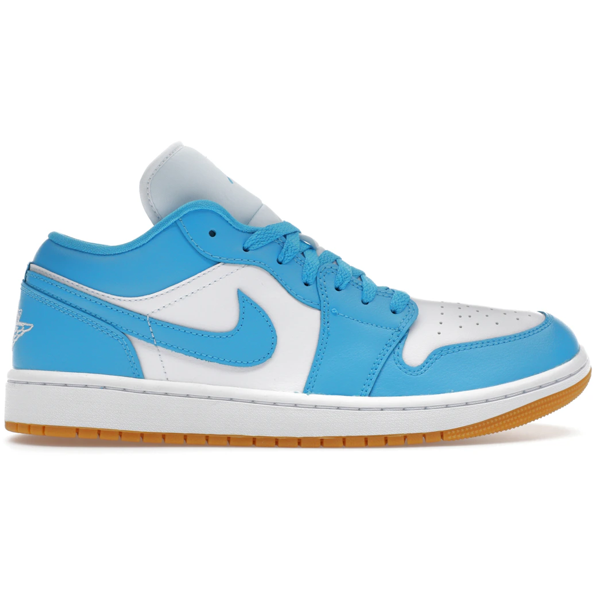 Hvid Air Jordan Low White Gum Light Brown Dark Powder Blue - Air Sneakers  - 197859261765