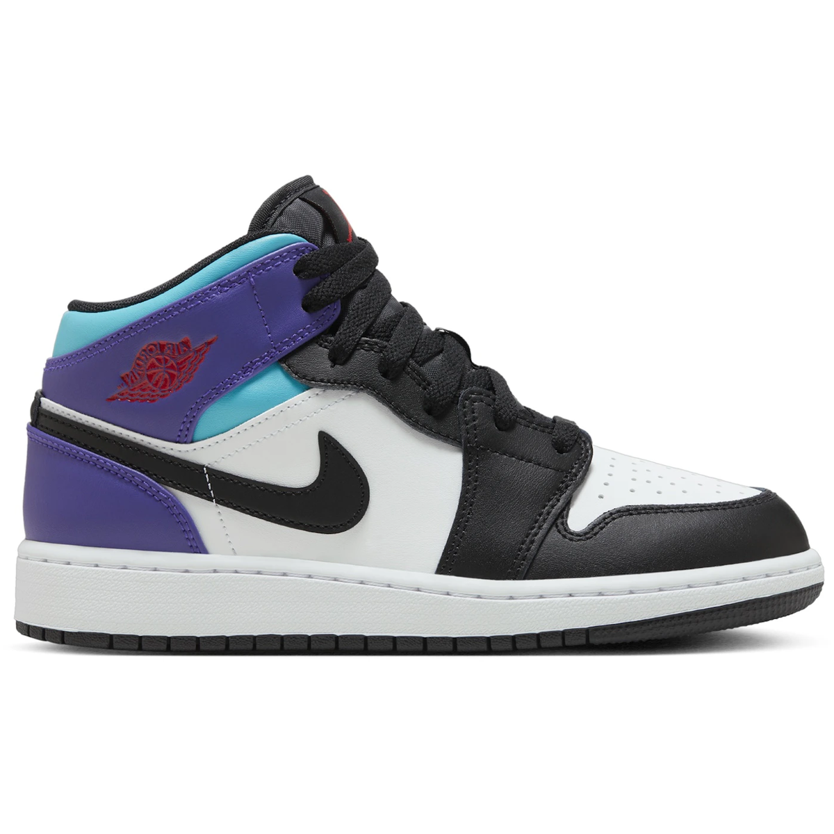 Sort Air Jordan Mid White True Red Aquamarine Black - Air Sneakers