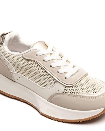 Beige Dagmar Dame Sneakers 8960 - Shoes Sneakers  - 5715406768854