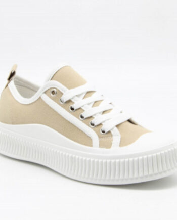 Dame Sneakers 2667 Kaki - Shoes Sneakers  - 5711614982853
