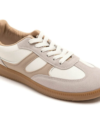 Beige Laura Dame Sneakers 7589 - Shoes Sneakers  - 5715406450964