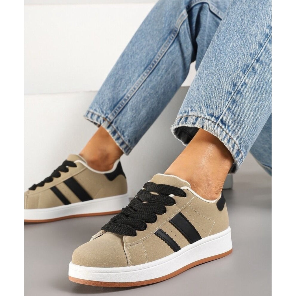 Ginette Dame Sneakers 123 Apricot - Shoes Sneakers  - 5715406761923