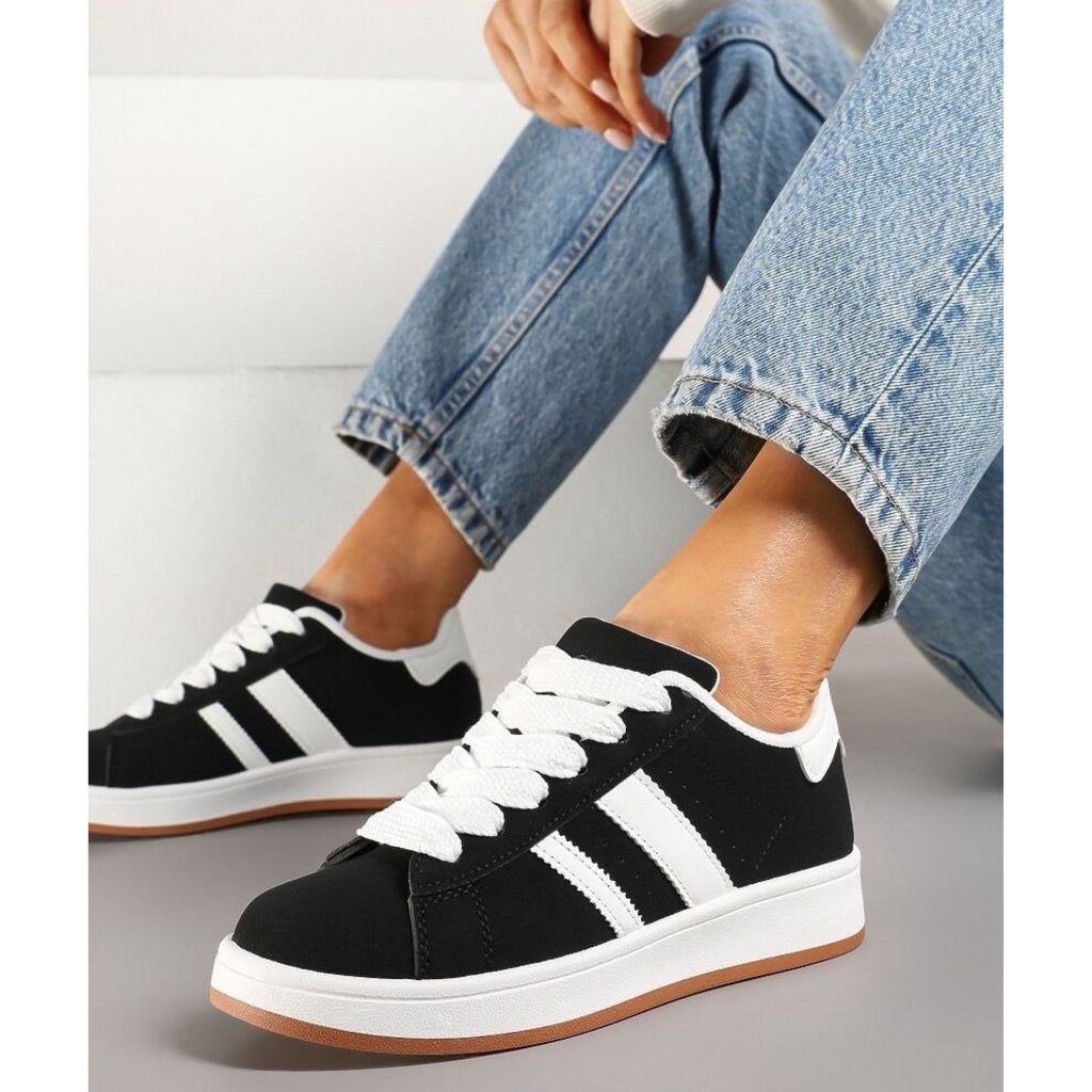 Sort Ginette Dame Sneakers 123 Black - Shoes Sneakers  - 5715406734507