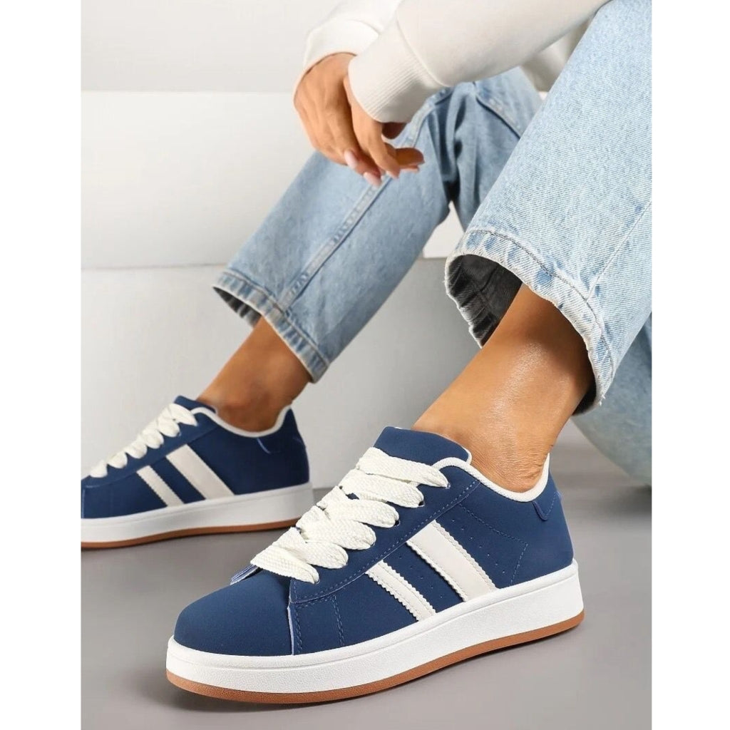 Blå Ginette Dame Sneakers 123 Blue - Shoes Sneakers  - 5715406734552