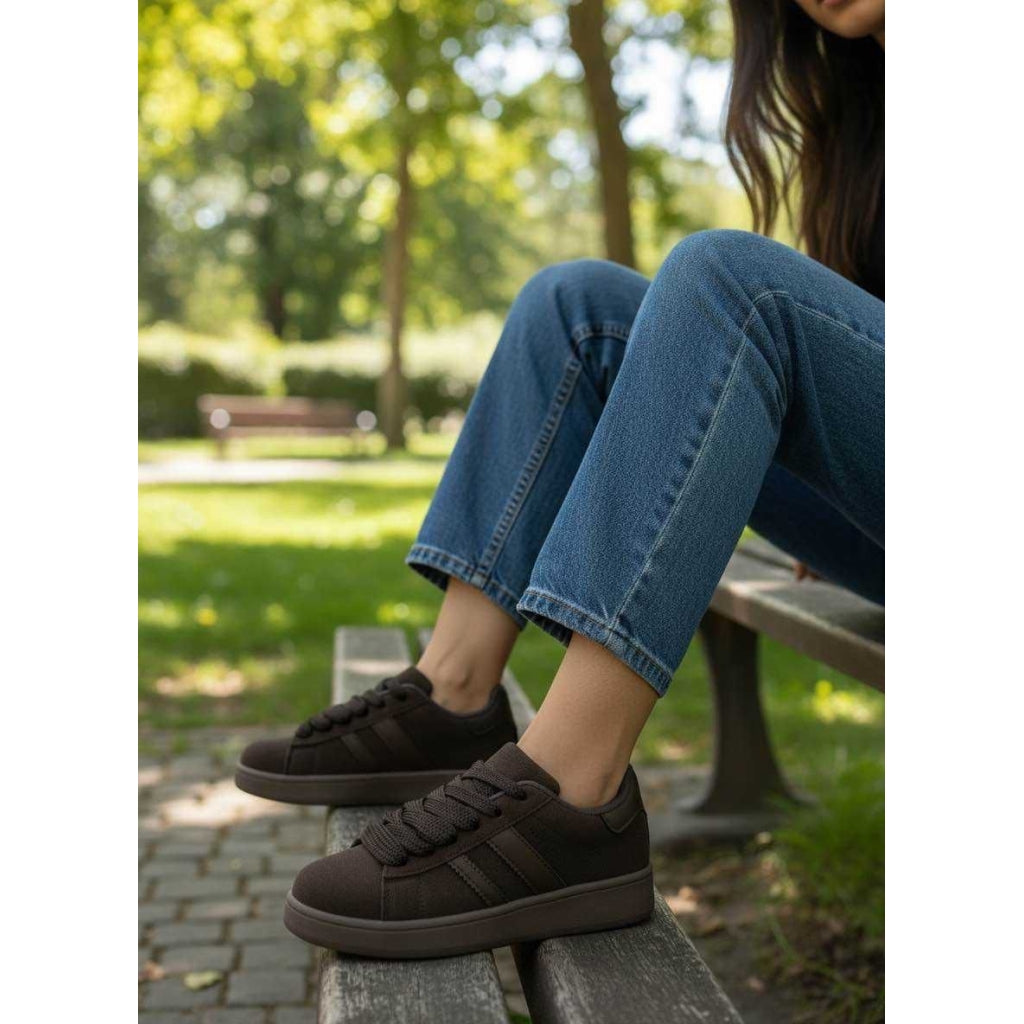 Brun Ginette Dame Sneakers 123 Brown - Shoes Sneakers  - 5715406880372