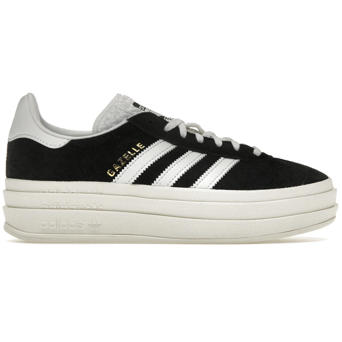 Sort Adidas Gazelle Bold Core Black White - Adidas Sneakers - 4066748973774
