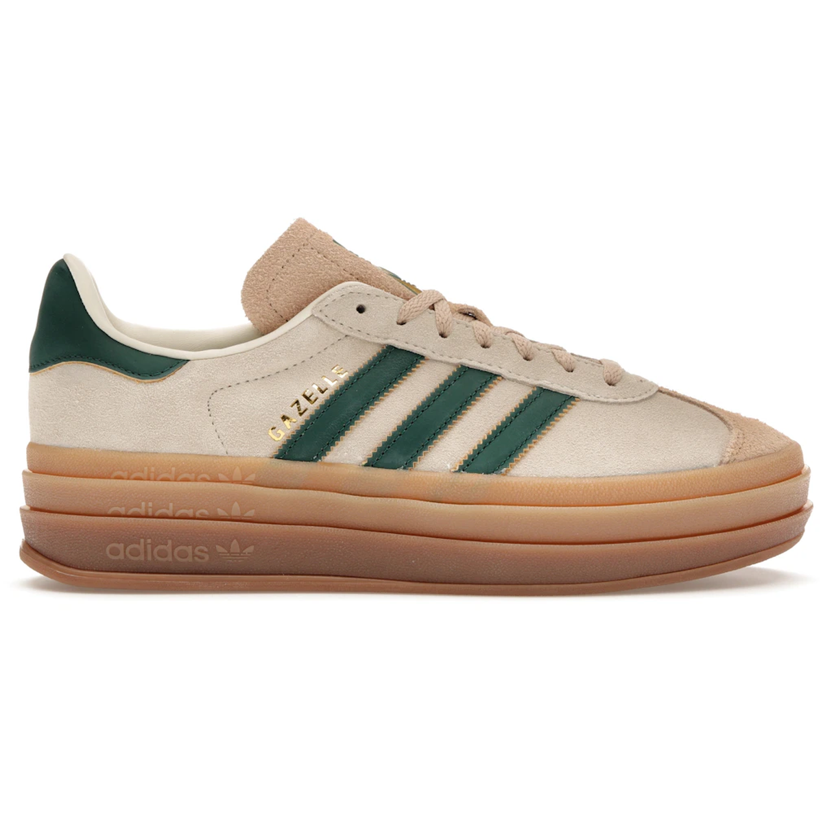 Grøn Adidas Gazelle Bold Magic Beige Collegiate Green - Adidas Sneakers - 4066756483951