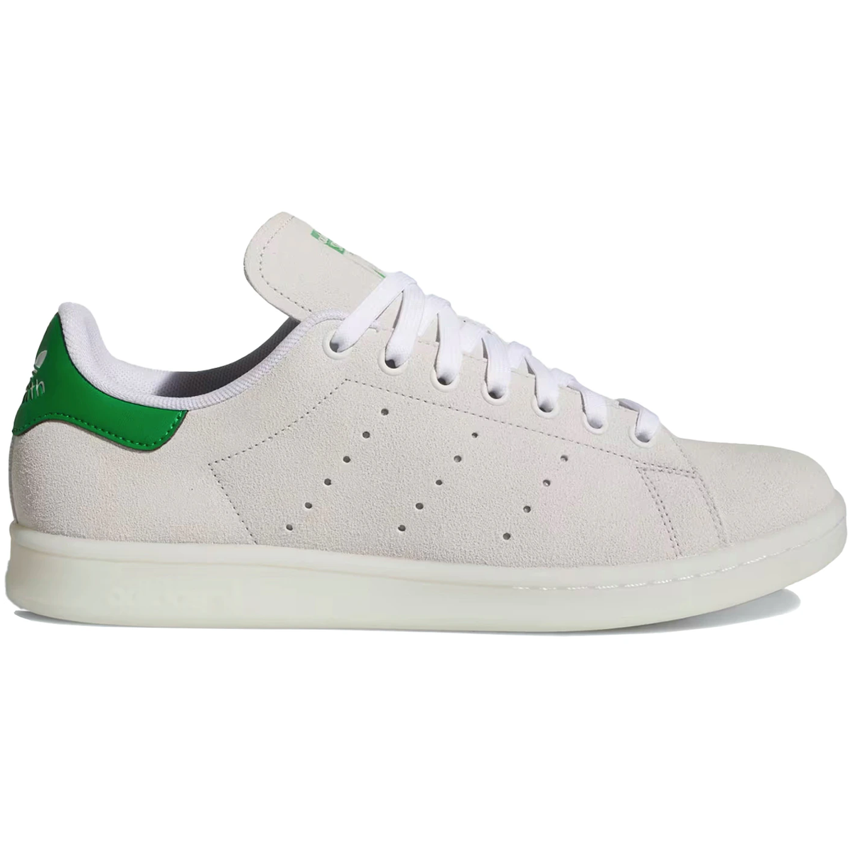 Hvid Adidas Stan Smith Cloud White Green Suede - Adidas Sneakers