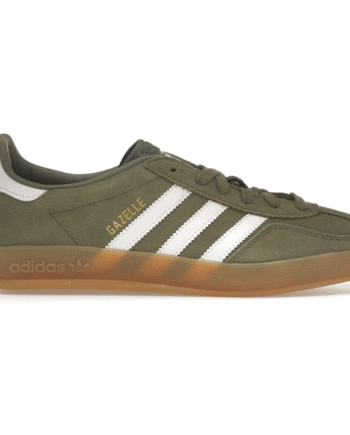 Hvid Adidas Gazelle Indoor Olive Strata Cloud White Gum - Adidas Sneakers