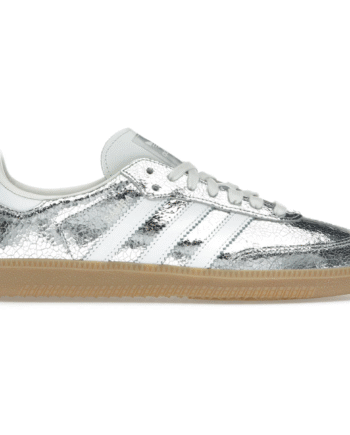Adidas Samba Silver Metallic Cracked Leather - Adidas Sneakers  - 4067904504665