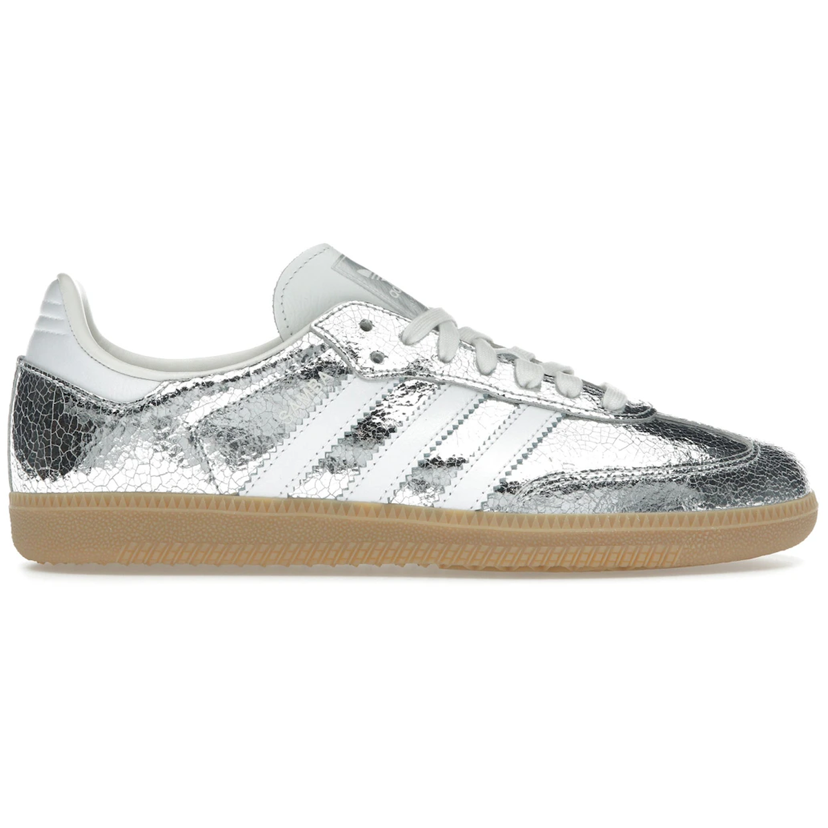 Adidas Samba Silver Metallic Cracked Leather - Adidas Sneakers - 4067904504665