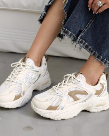 Beige Liana Dame Sneakers - Shoes Sneakers  - 5715406869704