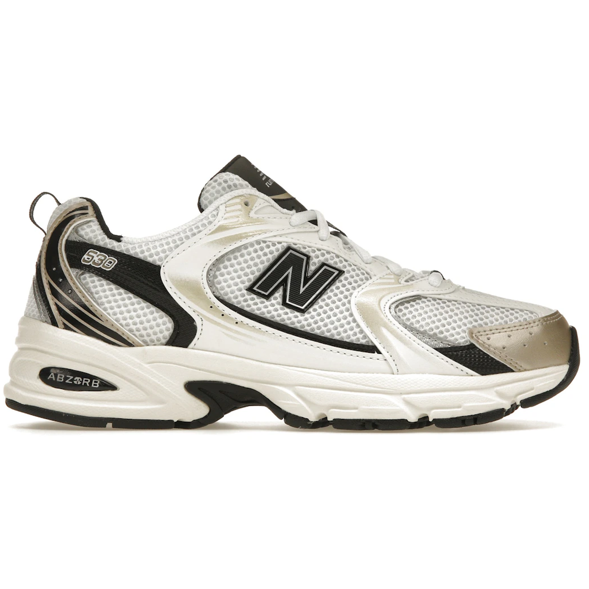 Hvid New Balance 530 White Light Gold Metallic - New Sneakers  - 6942342895897