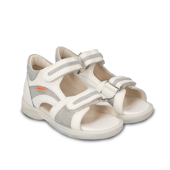 Hvid Memo Olivia Sandal Sølv Sandal Med Ekstra Støtte - Memo Sandaler