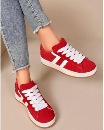 Rosa Lie Dame Sneakers 1101 Red - Shoes Sneakers  - 5715406807843