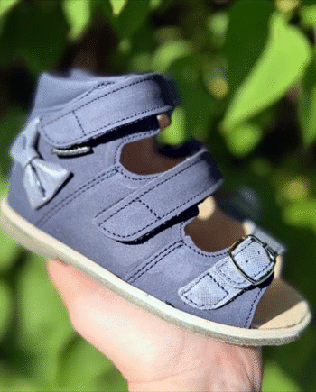 Aurelka Sandal Navy Sølv Sløjfe Spænderem Sandal Med Ekstra Støtte - Aurelka Sandaler