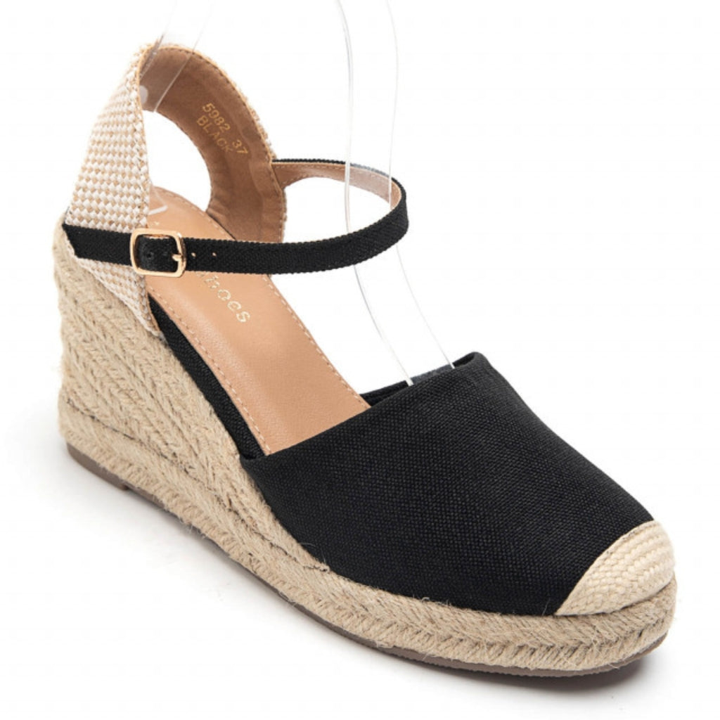 Sort Vicca Dame Plateau Sandal 5982 Black - Shoes Sandaler  - 5715406395876