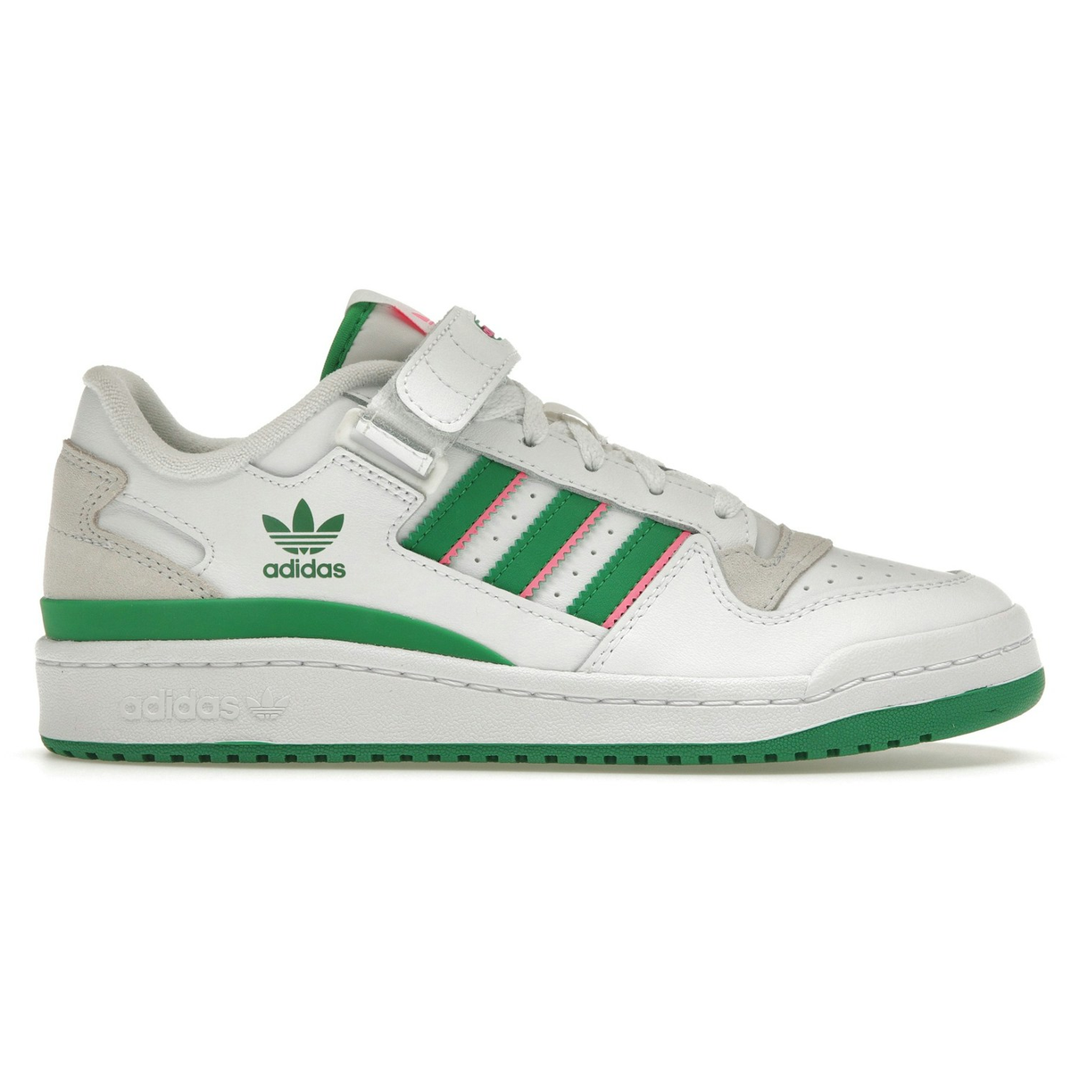 Hvid Adidas Forum Low White Green Lucid Pink - Adidas Sneakers