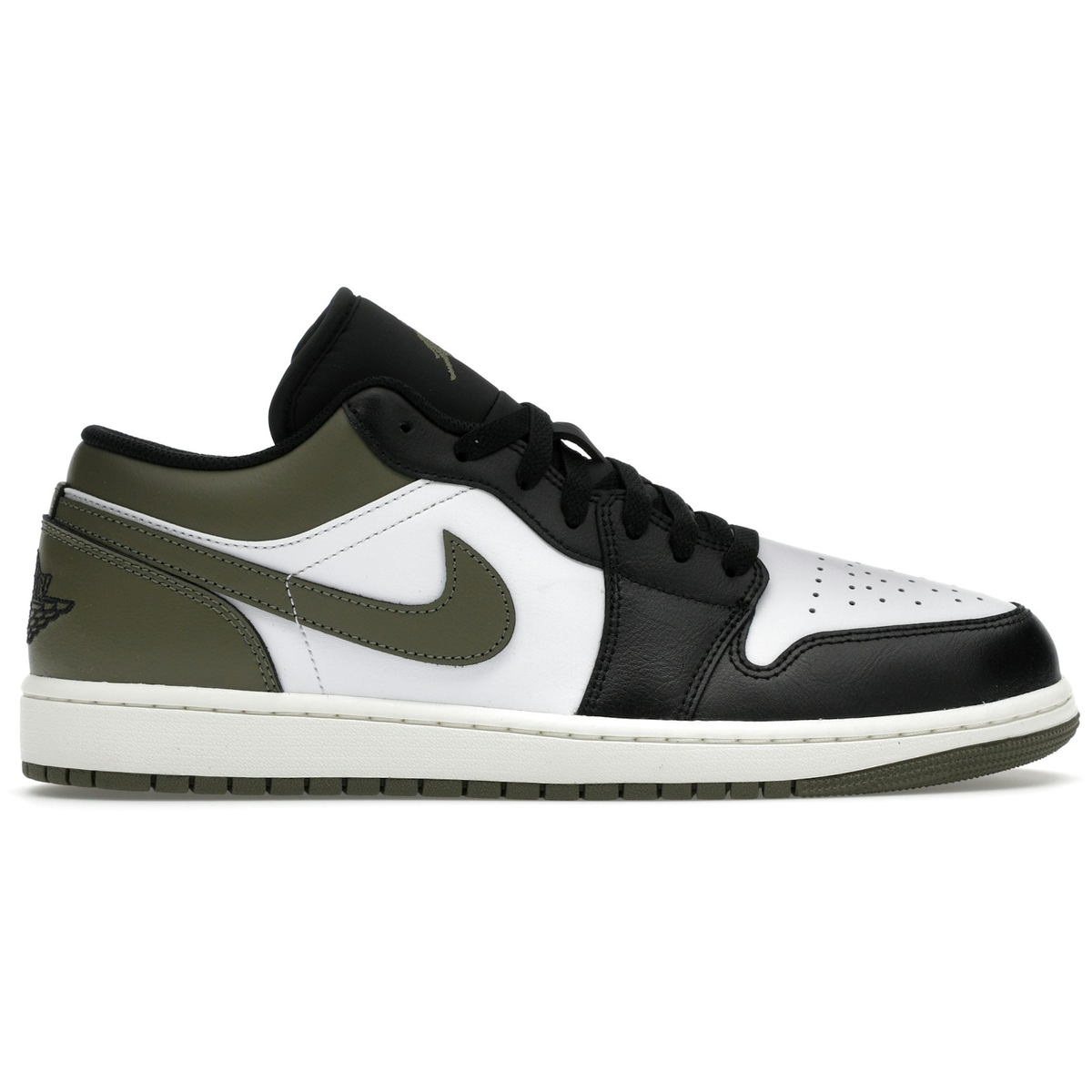 Sort Air Jordan Low Black Toe Medium Olive - Air Sneakers