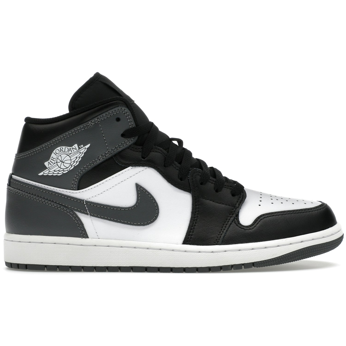 Sort Air Jordan Mid Black White Iron Grey - Air Sneakers