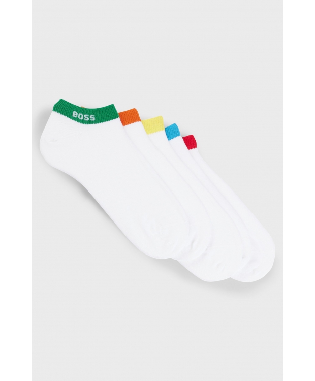Hvid Boss 5pak Ankelstrømper Rainbow - Boss Sneakers - 4063534329203