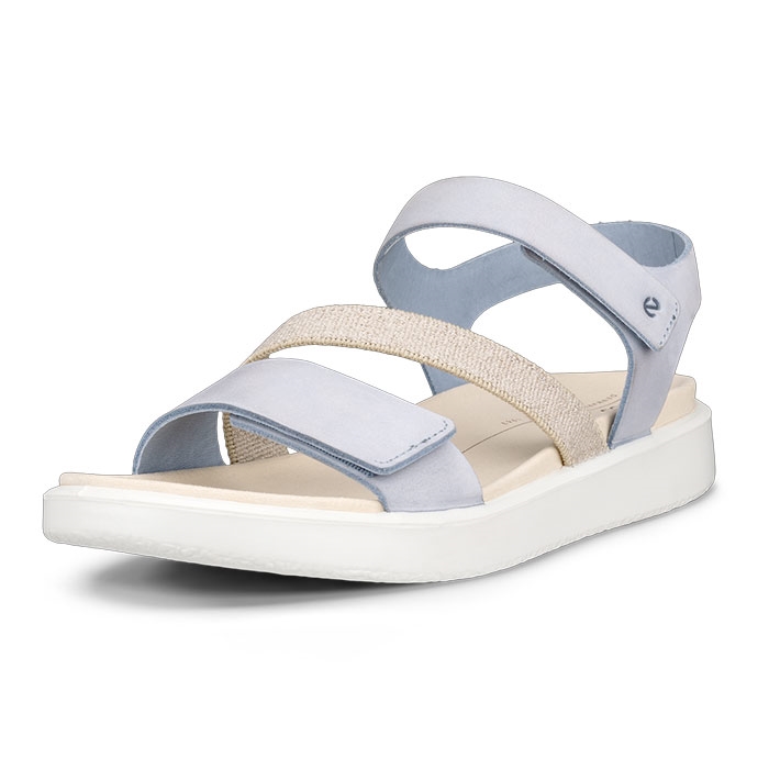 Blå Ecco Flowt Straps Sandal Dame Dusty Blue Sandaler - Ecco Sandaler - 194891771016