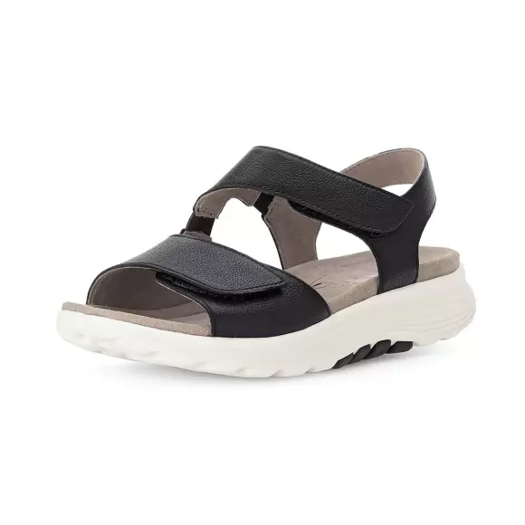 Sort Gabor Sandal Med Velcro Ruskind 815 - Gabor Sandaler - 4099935363423