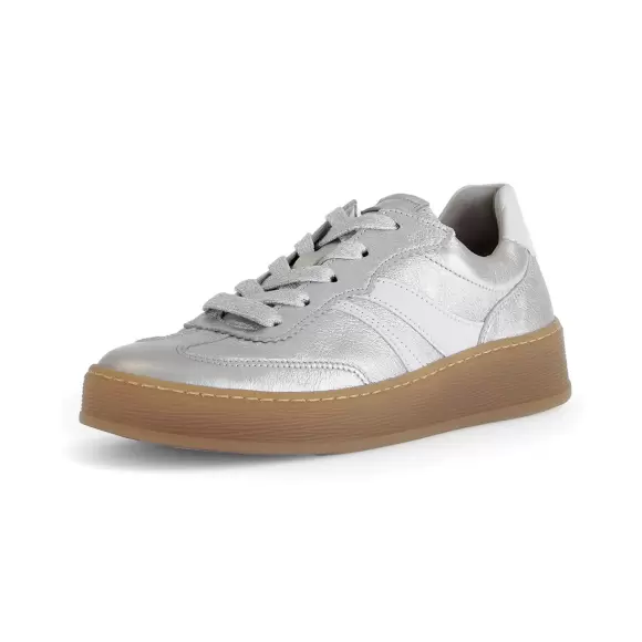 SILBER/WE(S Gabor Sølv Skind Sneaker 435 - Gabor Sneakers - 4099935315095