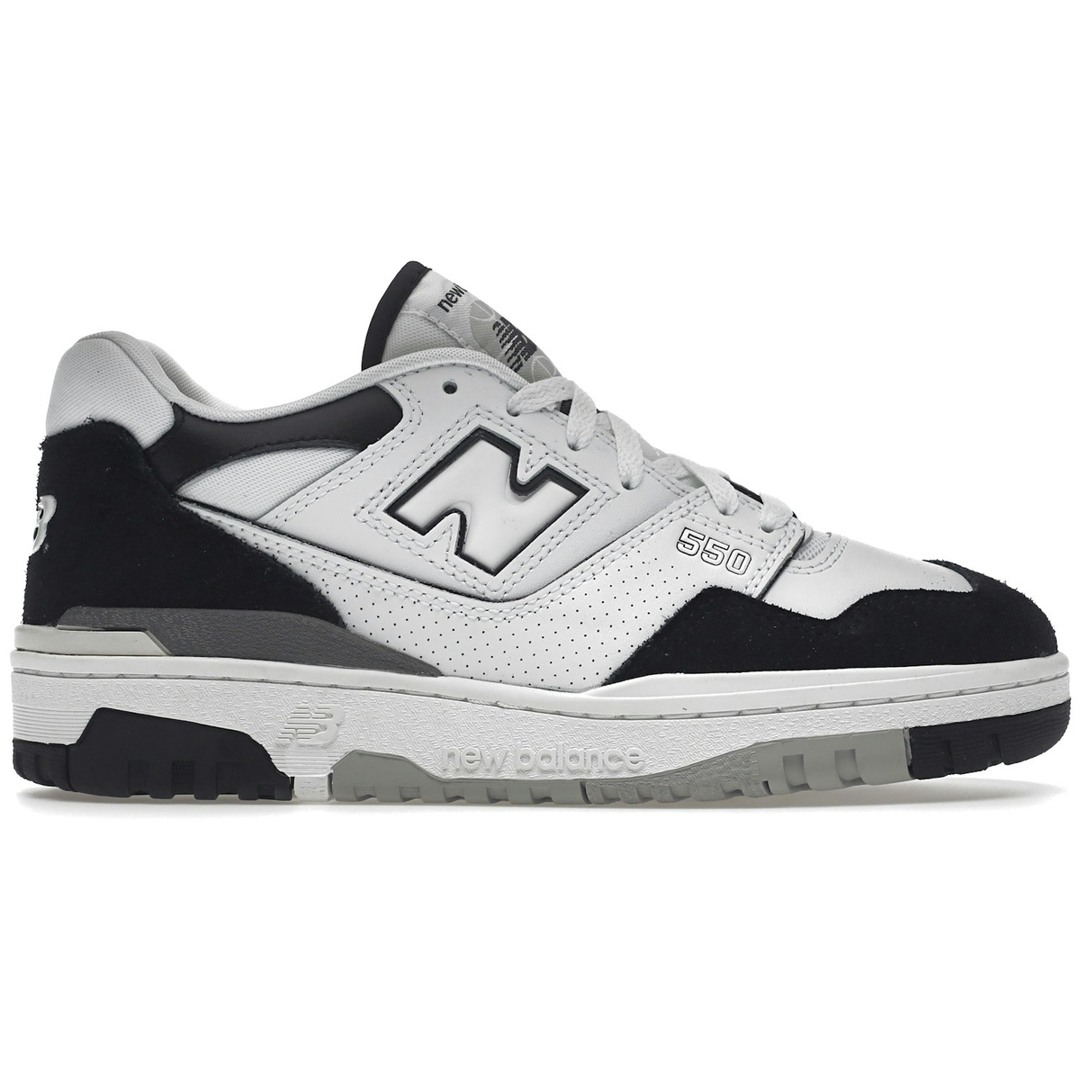 Sort New Balance 550 White Black Rain Cloud - New Sneakers