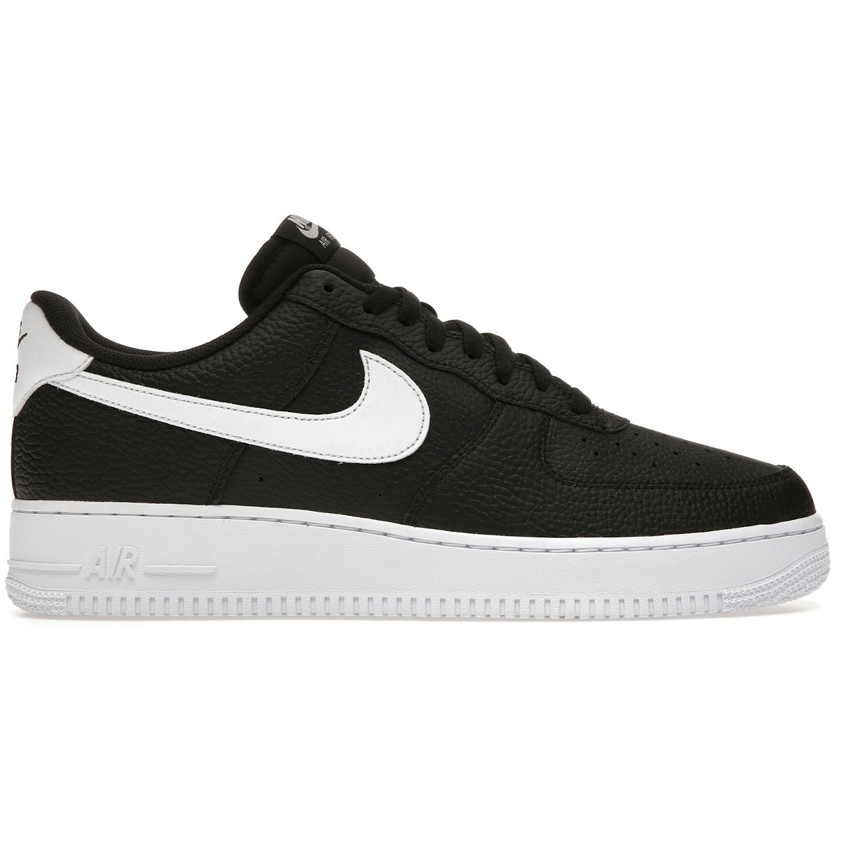 Sort Nike Air Force Low Black White Pebbled Leather - Nike Sneakers