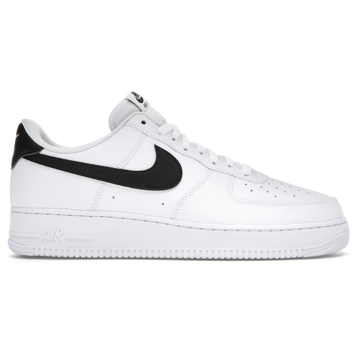 Sort Nike Air Force Low White Black Pebbled Leather - Nike Sneakers