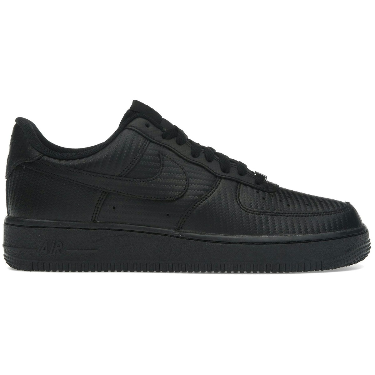 Sort Nike Air Force Low Black Carbon Fiber - Nike Sneakers
