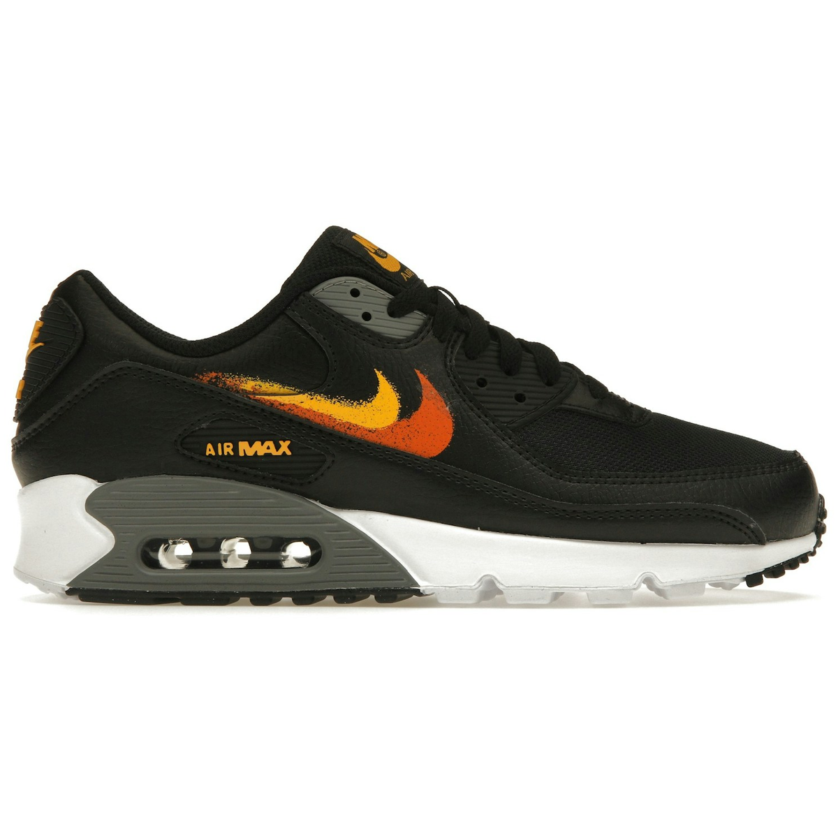 Sort Nike Air Max Spray Paint Swoosh Black University Gold - Nike Sneakers