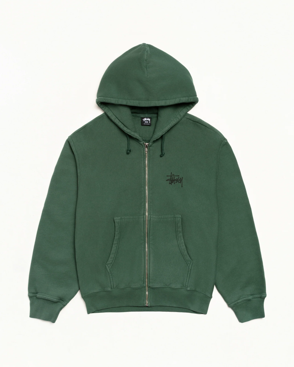 Stussy Basic Stussy Zip Hoodie Pine Pigment Dyed - Stussy Sneakers