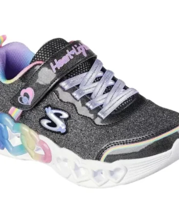 Sort Skechers Girls Infinite Heart Lights 303751l Bkmt - Skechers Sneakers  - 196989798677