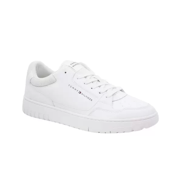 Hvid Tommy Hilfiger Basket Core Leather Ess Fm0fm05040 Ybs - Tommy Hilfiger Sneakers - 8720646010240