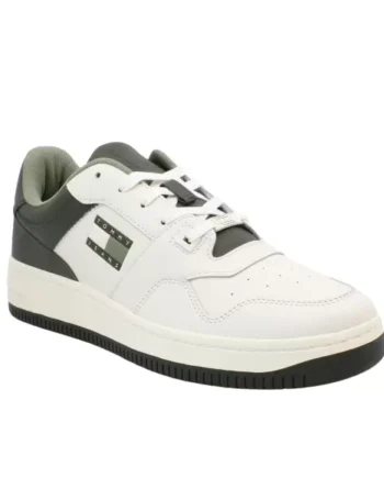 Grøn Tommy Hilfiger Basket Leather Em0em01434 Mrh - Tommy Hilfiger Sneakers  - 8720636820965
