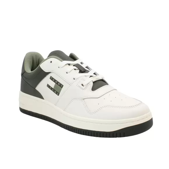 Grøn Tommy Hilfiger Basket Leather Em0em01434 Mrh - Tommy Hilfiger Sneakers - 8720636820965