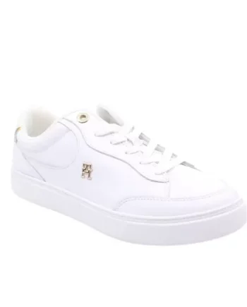 Hvid Tommy Hilfiger Essential Chic Court Sneaker Fw0fw08322ybs - Tommy Hilfiger Sneakers  - 8720638194019